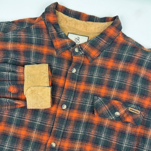 Legendary Whitetails Tops - Legendary Whitetails Mens XL Shirt Flannel Red Green Plaid Corduroy Trim‎